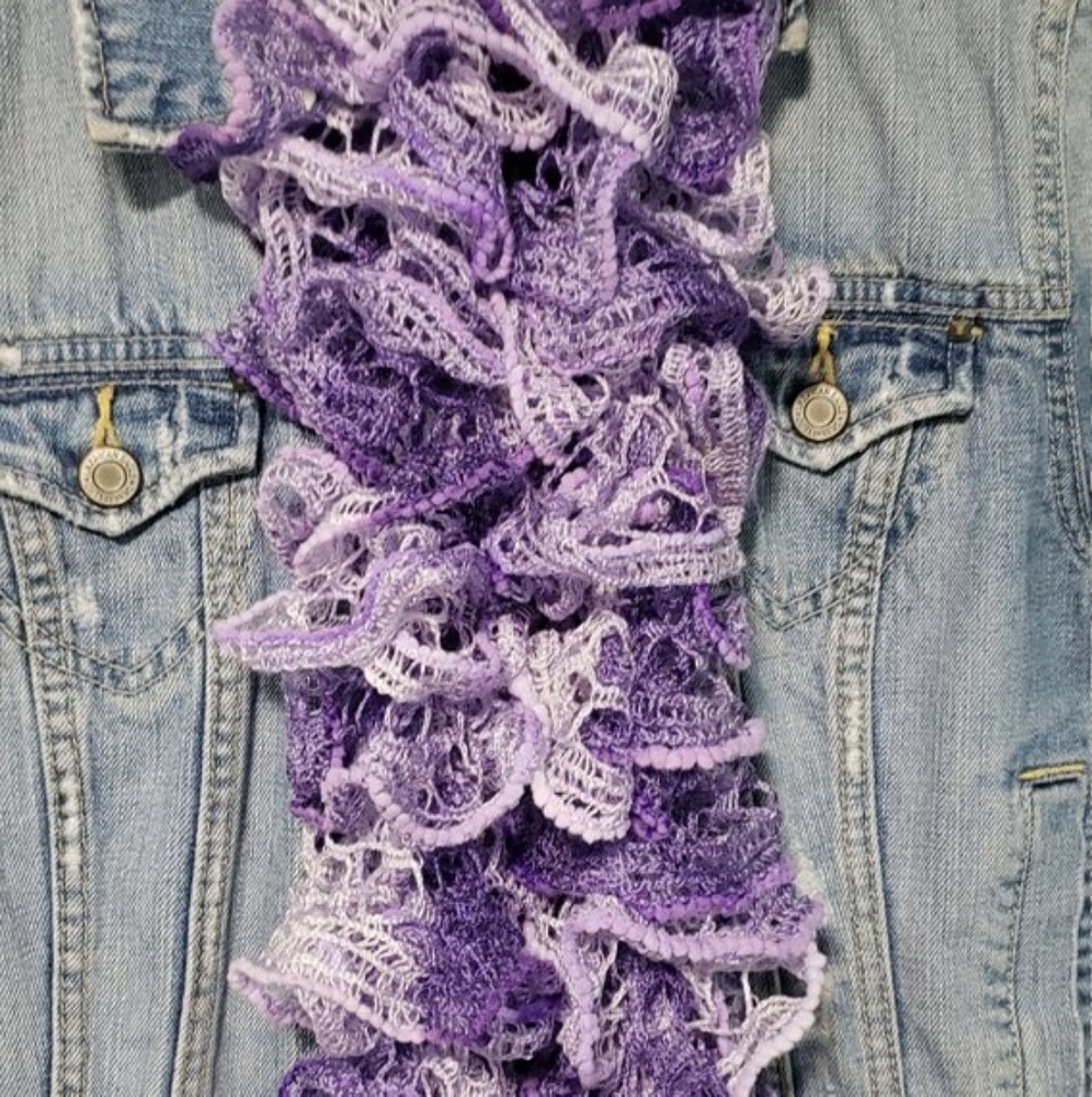Knitted Ruffle Scarf - Picture 2 of 2